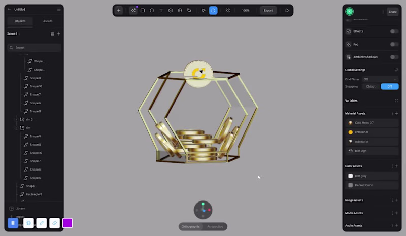 Cover image for 3D model of coins in