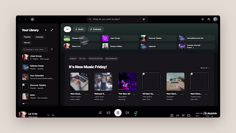 Cover image for Spotify Player Prototype in MagicPath