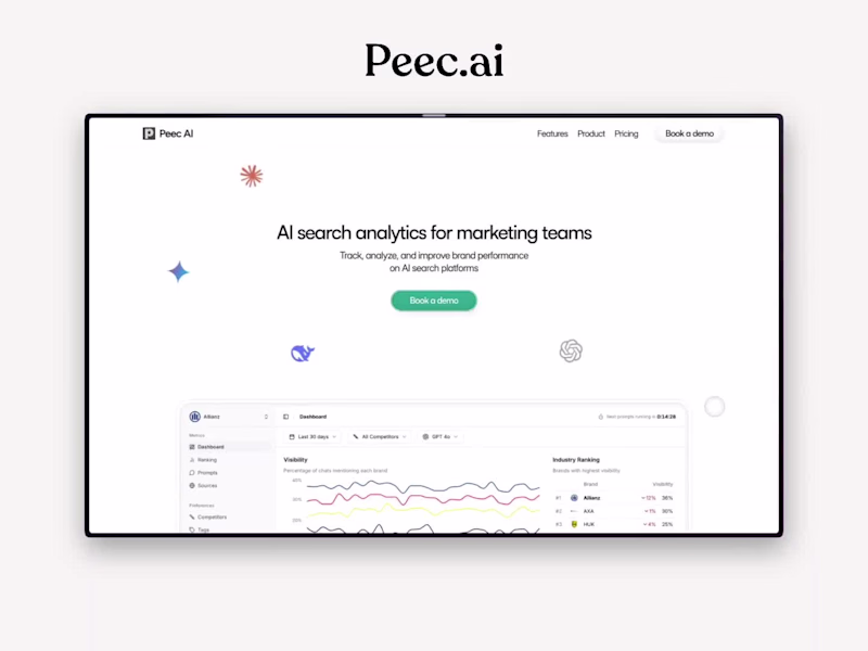 Cover image for Peec.ai - Interactive landing page design & development