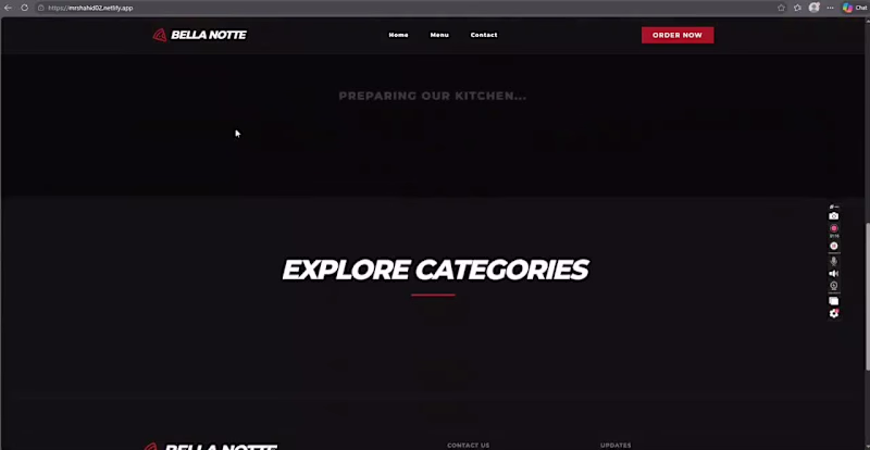 Cover image for Pizza cafe site with Backend