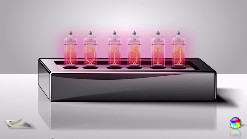 Cover image for Nixie Tube Clock: Interactive Rive Illustration