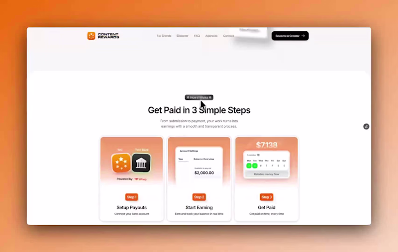 Cover image for Content Rewards Landing Page & Website Development