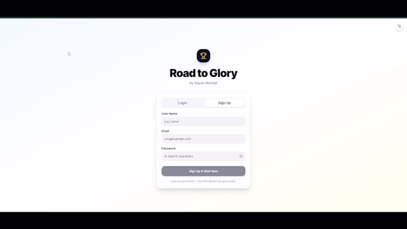 Cover image for Road to Glory – FIFA World Cup Quiz Experience
