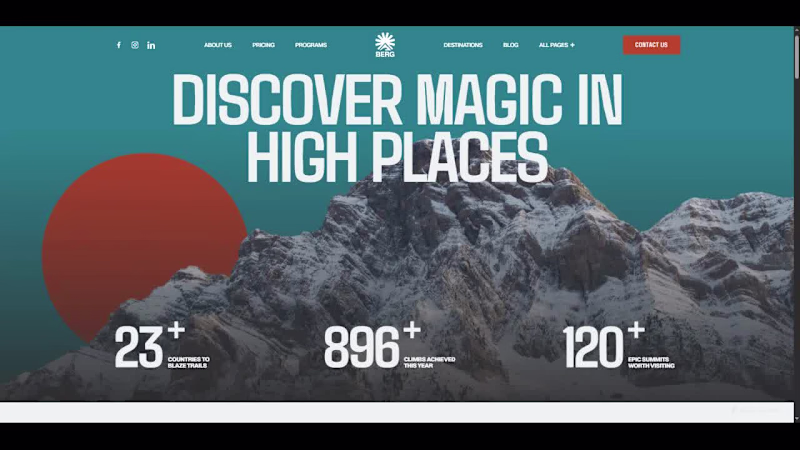Cover image for BERG — Adventure & Travel Template (Framer Build)
