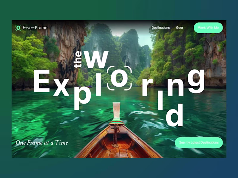 Cover image for Escape Frame Website Design for Travel Influencers
