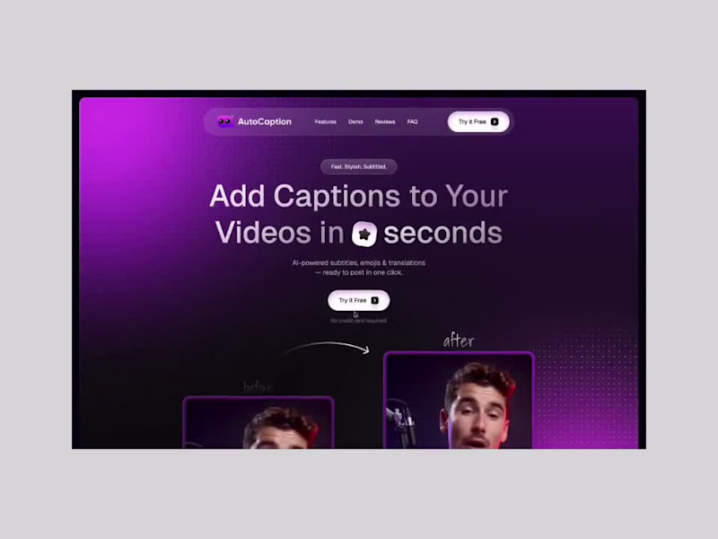 Cover image for Autocaption · Website Design and Development
