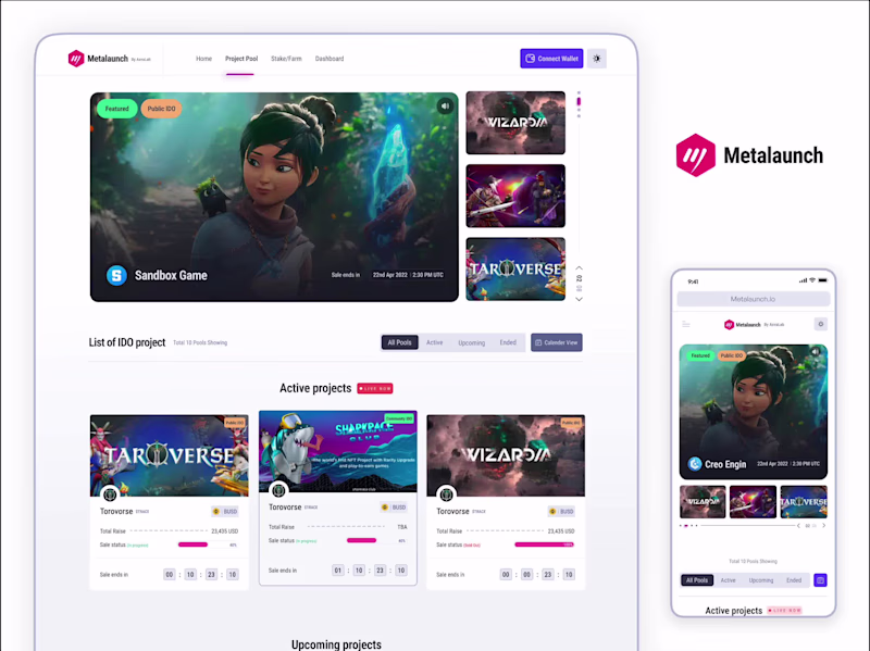 Cover image for Metalaunch Website and App UI/UX Design