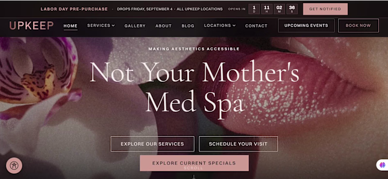 Cover image for UPKEEP Med Spa__Med Spa Website