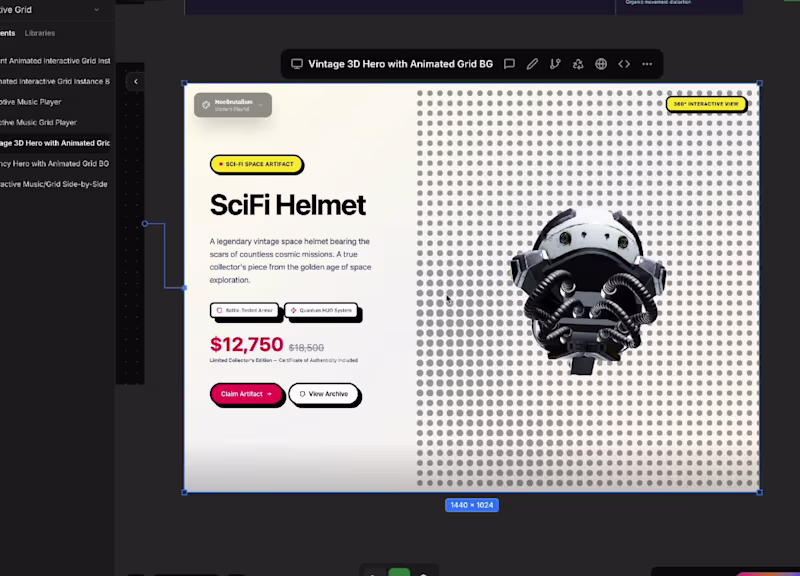 Cover image for 🌟 My competition entry: Built an animated grid and 3D viewe...