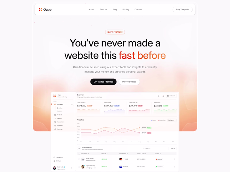 Cover image for Qupe — SaaS Framer Template Design & Development