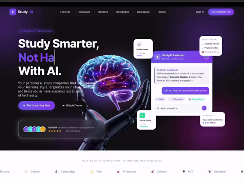 Cover image for Study AI Assistant – Landing