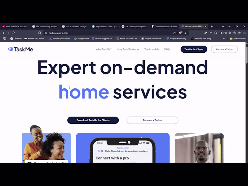 Cover image for TaskMe Landing Page. Figma Designto Framer Development