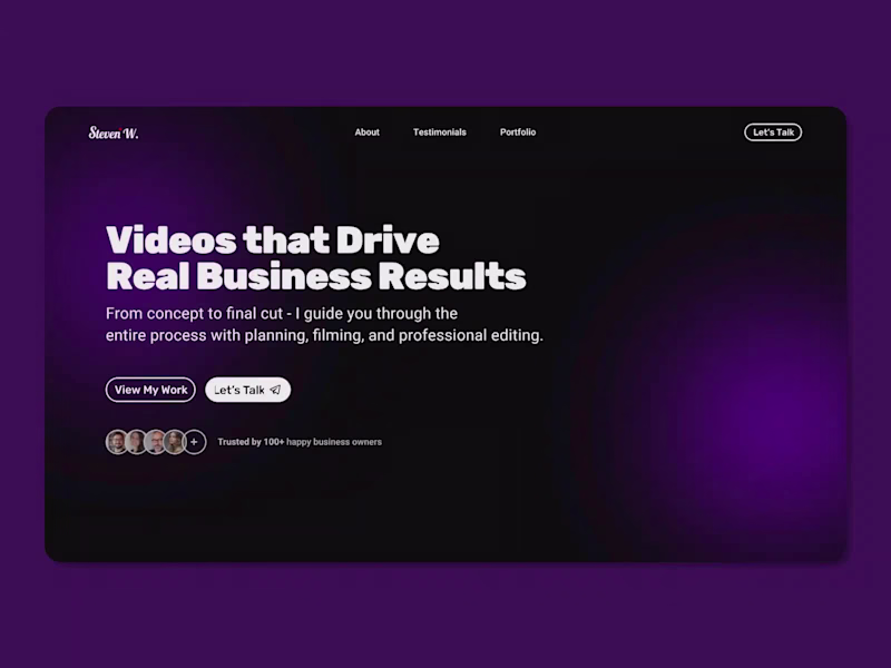 Cover image for Steven W - Videography Business Website