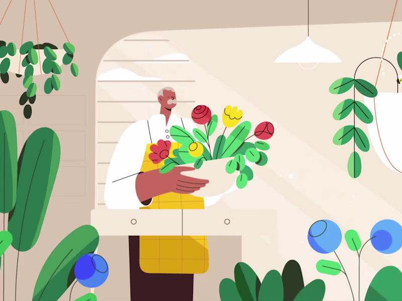 Cover image for "Preparing for the Spring" Florist Character Animation