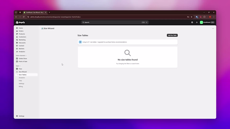 Cover image for Size Wizard - Shopify App