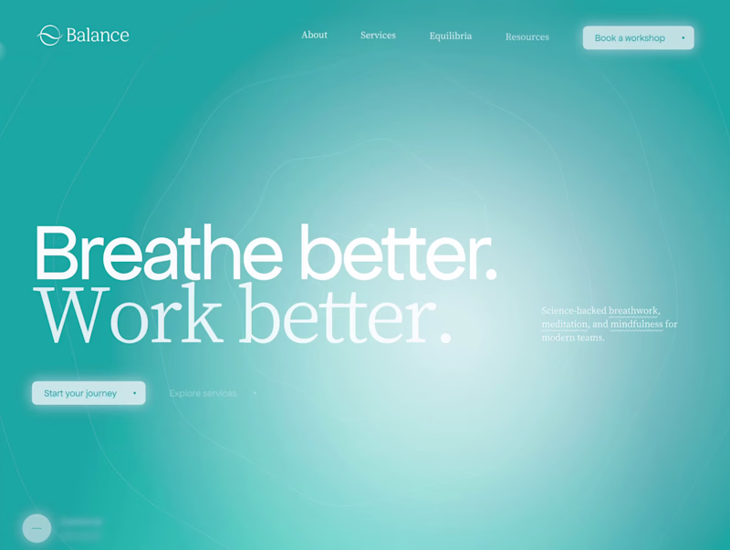 Cover image for Website hero exploration for a startup called Balance, built...