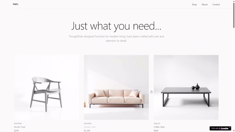 Cover image for Just built this minimalist site with Lovable.