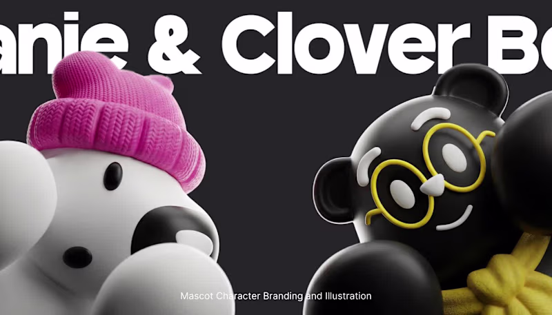 Cover image for Beanie & Clover - Mascot Character Branding & Illustration