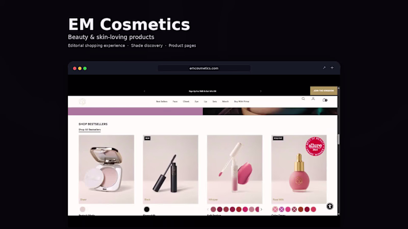 Cover image for EM Cosmetics — Shopify CRO Investigation & Fix