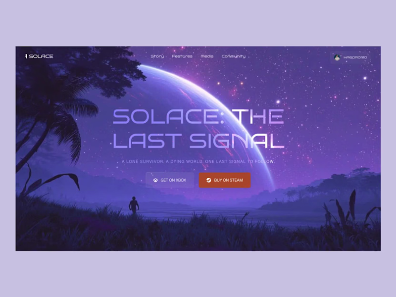 Cover image for Solace – Sci Game Website Hero Exploration