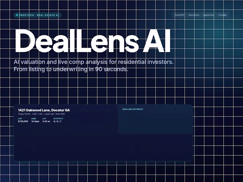 Cover image for DealLens AI. AI-Powered Valuation & Comps for Investors