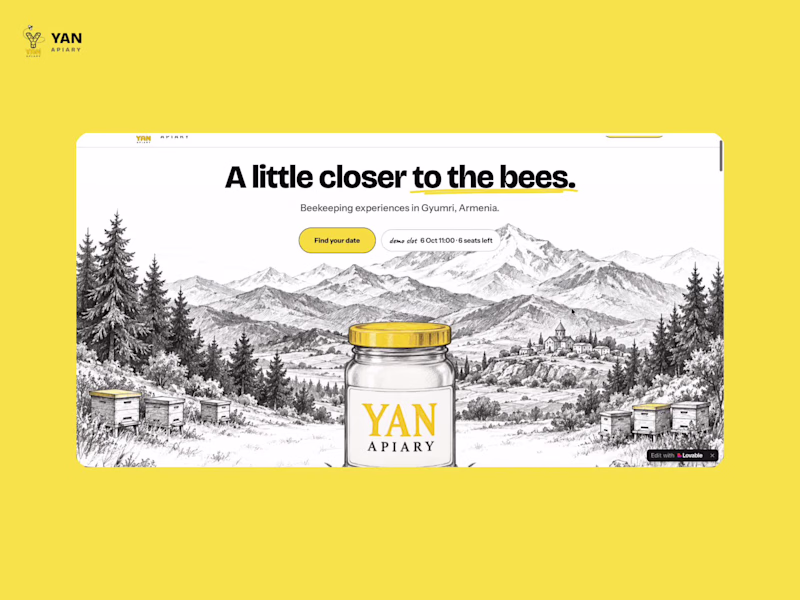 Cover image for Self-Service Booking Website for a Small Apiary