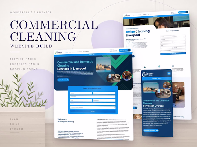 Cover image for Maid Right Cleaning – WordPress & Elementor Website