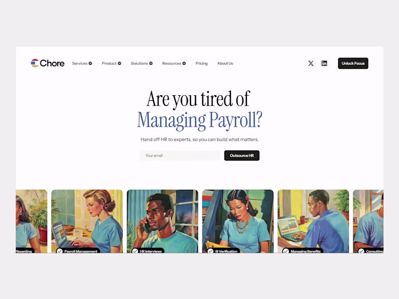 Cover image for Full Website Design for HireChore