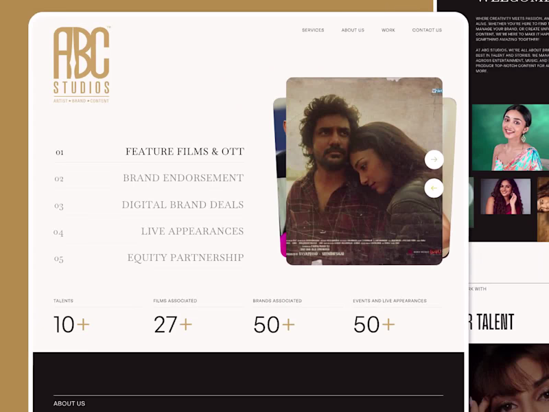 Cover image for Website homepage for ABC Studios