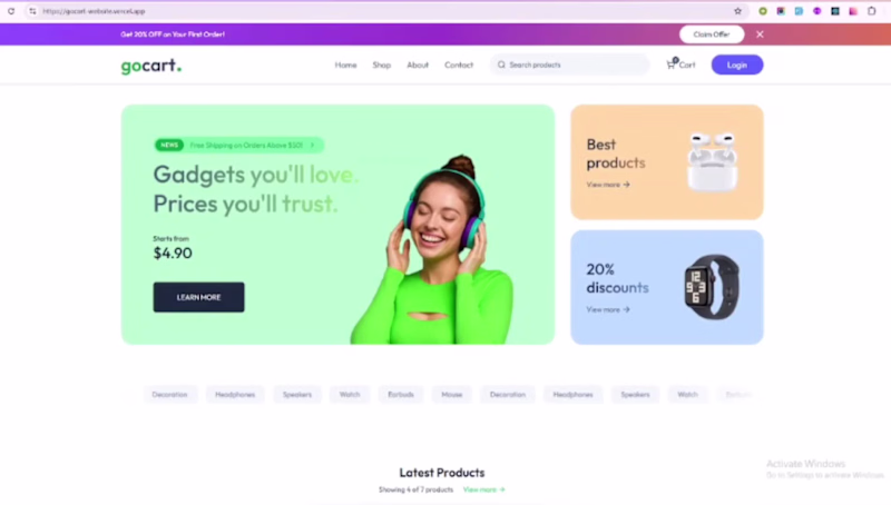 Cover image for goCart E-commerce Website