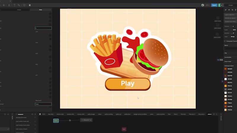 Cover image for Burger cafe simulator made entirely in rive. Made this fun g...