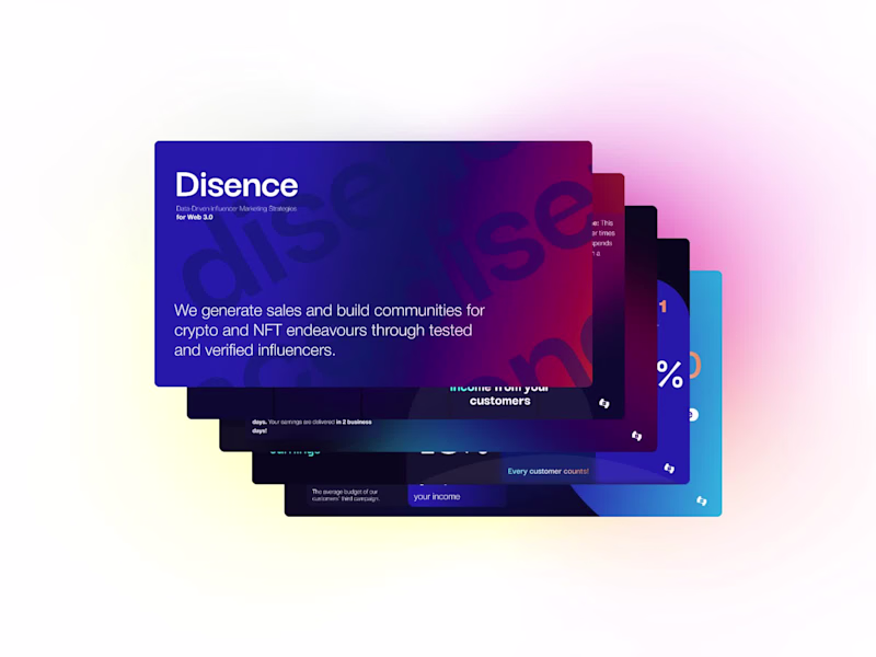 Cover image for Disence: Partner Presentation Design for Web3 Agency