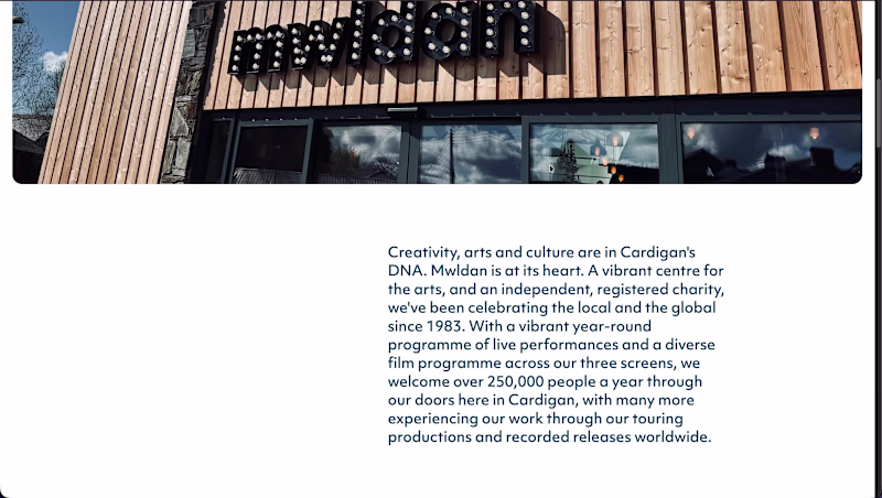 Cover image for MWLDAN Full website redesign built for theatre with external...