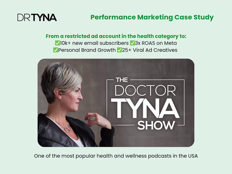 Cover image for Dr. Tyna Moore: From a restricted account to 2.99x ROAS on Meta