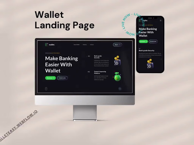 Cover image for FinTech App Landing Page - Dark Theme Design