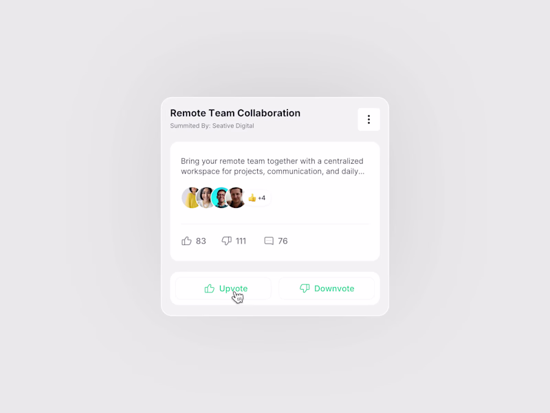 Cover image for Upvote & Downvote Interaction
Interactive voting
