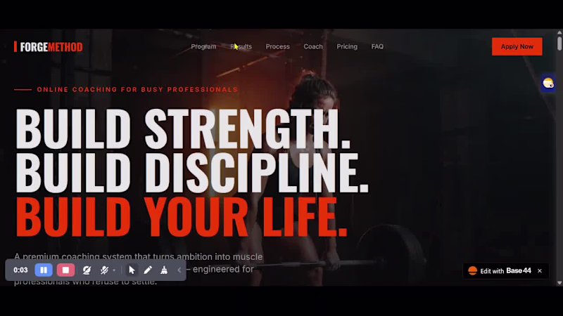 Cover image for Forge Method Premium Fitness Coaching Website