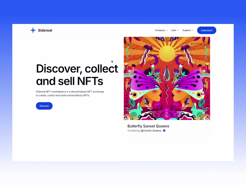 Cover image for  Sidereal - Web3 NFT Marketplace Website