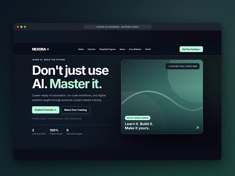 Cover image for Online Course Academy Website: Kajabi-Style