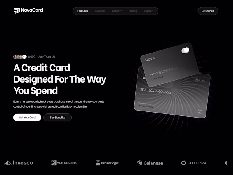 Cover image for Modern fintech hero section designed