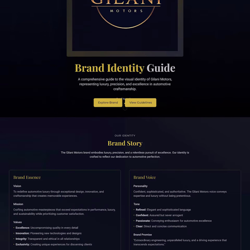 Cover image for Gilani Motors Brand Guidelines