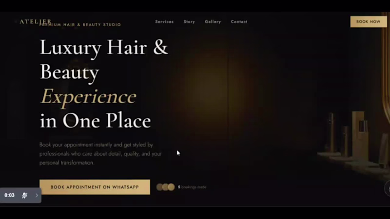 Cover image for Modern Salon Booking Website Concept