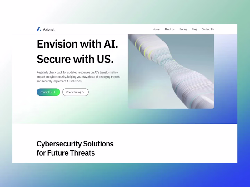 Cover image for Axionet — AI Cyber Security Startup Website