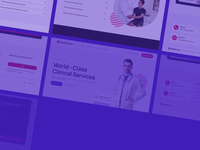 Cover image for HealthCore Healthcare Website Design