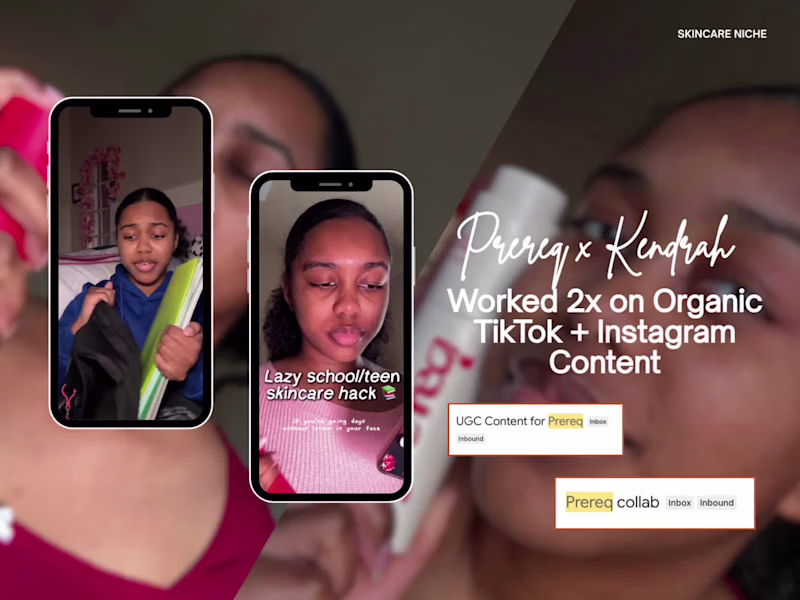 Cover image for Organic TikTok + Instagram Content for Prereq Skincare