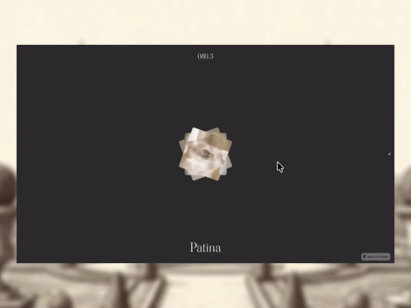 Cover image for The homepage for my new Framer template, Patina is