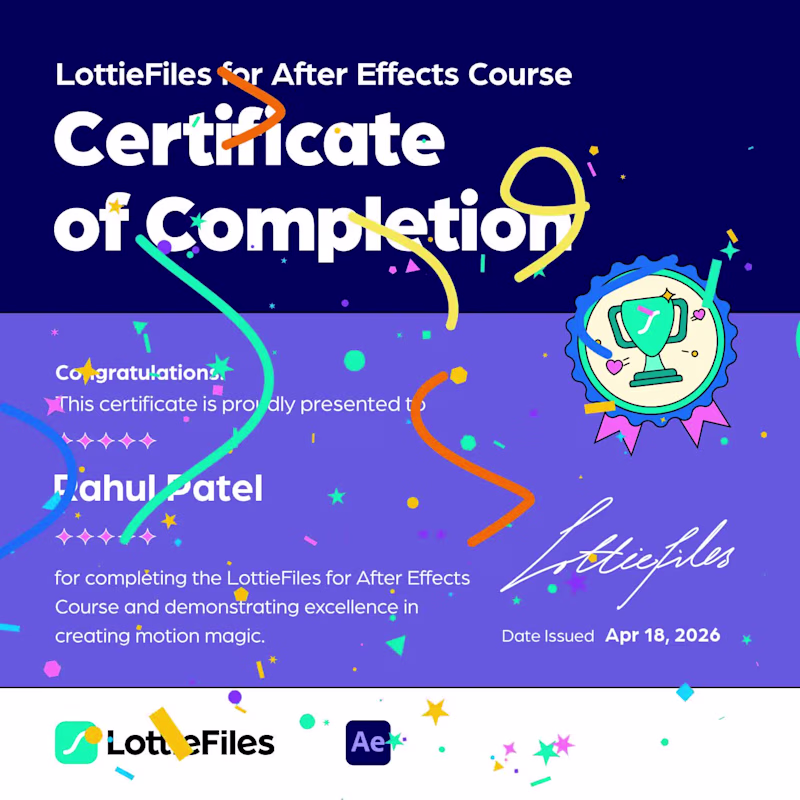 Cover image for LottieFiles for After Effects Certification