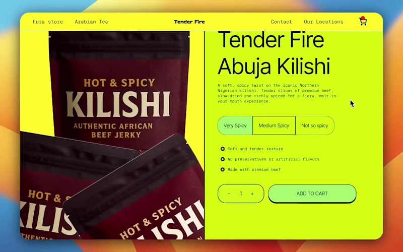 Cover image for Hot & Spicy Kilishi Product Page Design