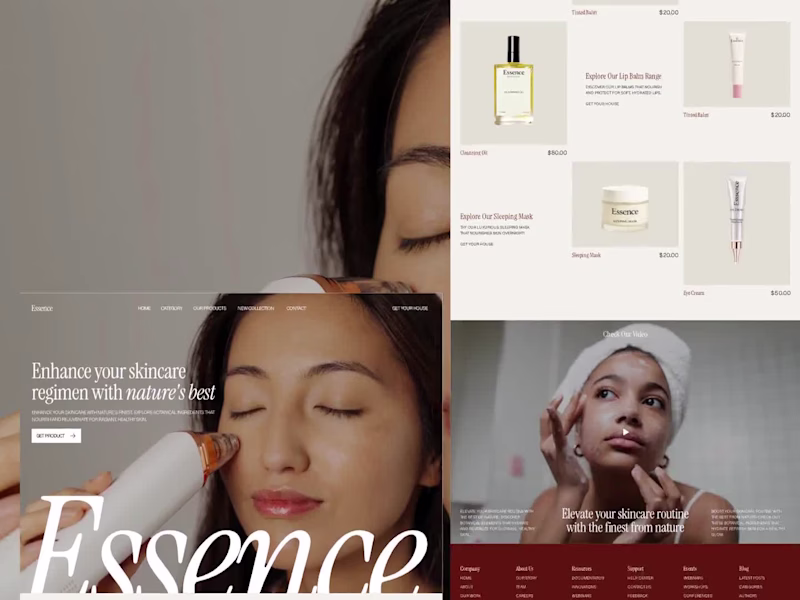 Cover image for A clean, elegant skincare website design focused on premium ...