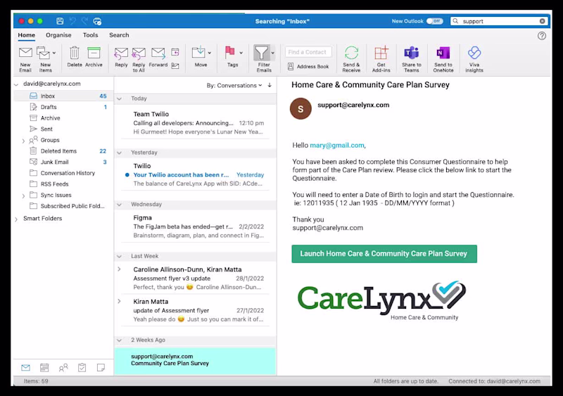 Cover image for CareLynx community care plan questionnaire